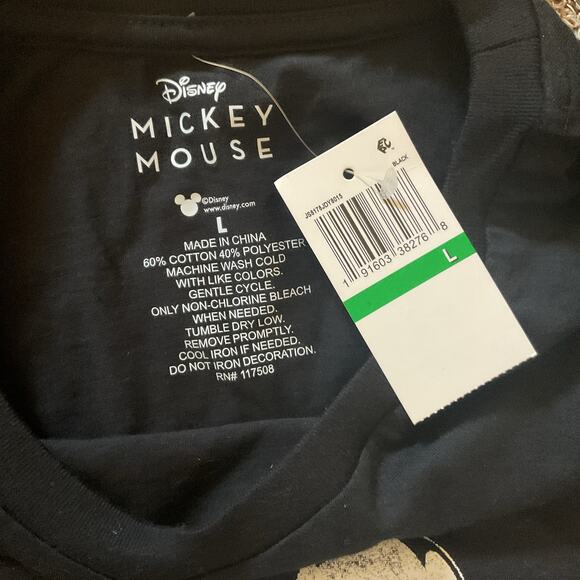 Disney Mickey Mouse Graphic T-Shirt Black Size L 20x25 Retro - Picture 4 of 4